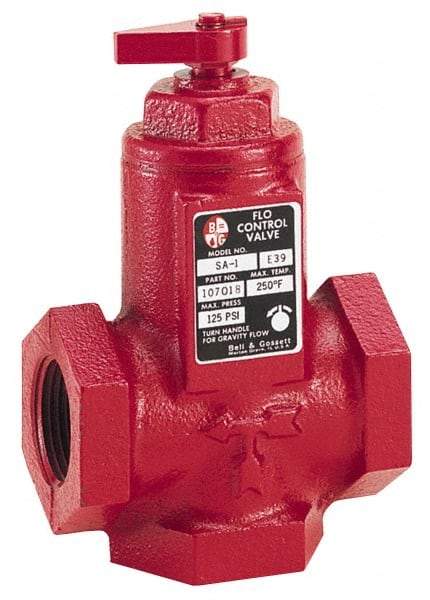 Bell & Gossett - 1-1/4" Pipe, Cast Iron Manually Operated Plumbing Valve - Buna Seal, FNPT - Exact Tool & Supply