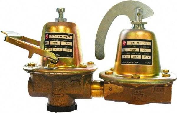 Bell & Gossett - 1/2" Inlet, 1/2" Outlet, FNPT, Dual Control Regulator Relief Valve - 125 Max psi, Lead Free Brass - Exact Tool & Supply