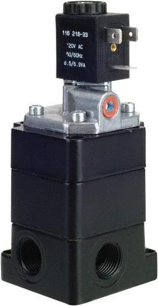 ARO/Ingersoll-Rand - Pilot-Operated Solenoid Valves Valve Type: 3-Way Poppet Actuator Type: Solenoid - Exact Tool & Supply