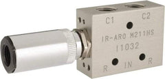 ARO/Ingersoll-Rand - 1/8" Inlet x 1/8" Outlet, Pilot Actuator, Spring Return, 2 Position, Body Ported Solenoid Air Valve - 0.25 CV, 4 Way, 140 psi, 122° Max Temp, 15° Min Temp - Exact Tool & Supply