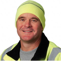 PIP - Size 9-1/2", High Visibility Cuffed Hat - Hi-Viz Yellow Solid Pattern, Polyester - Exact Tool & Supply