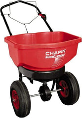 Chapin - 80 Lb Powder Coated Steel Walk Behind Broadcast Landscape Spreader - 12" Pneumatic Wheels - Exact Tool & Supply