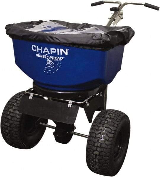 Chapin - 100 Lb Stainless Steel Walk Behind Broadcast Landscape Spreader - 14" Pneumatic Wheels - Exact Tool & Supply