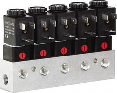 ARO/Ingersoll-Rand - 1/8", CAT Series 3-Way 2-Position Bar Manifold Stacking Solenoid Valve - 0.062 CV Rate, 3.275" High x 6" Long - Exact Tool & Supply