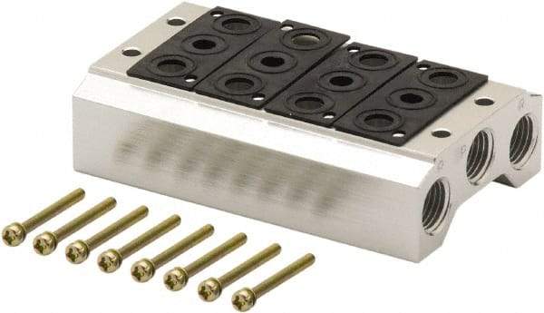 ARO/Ingersoll-Rand - 1/8" 4 Station Solenoid Valve Manifold - Use with Sierra 18mm Solenoid Valves - Exact Tool & Supply