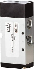 ARO/Ingersoll-Rand - 3/8" Inlet x 3/8" Outlet, Pilot Actuator, Spring Return, 2 Position, Body Ported Solenoid Air Valve - 1.65 CV, 3 Way, 140 psi, 122° Max Temp, 15° Min Temp - Exact Tool & Supply