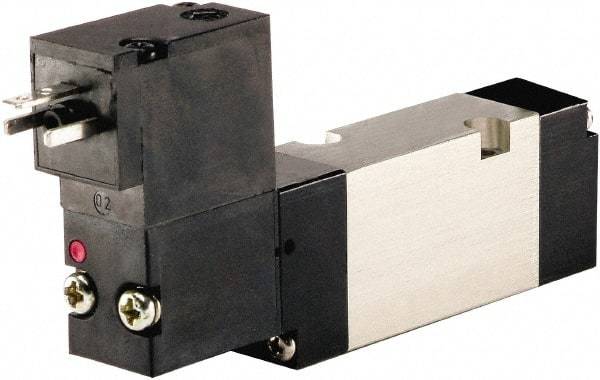 ARO/Ingersoll-Rand - Solenoid Actuator, Spring Return, 2 Position, Body Ported Solenoid Air Valve - 24 VDC Input, 1/4 CV, 4 Way, 115 psi, 122° Max Temp - Exact Tool & Supply