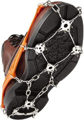 Ergodyne - Size L, (Women's Size L) Strap-On Cleat - Steel Studs Traction, Orange - Exact Tool & Supply