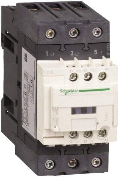 Schneider Electric - 3 Pole, 24 Coil VAC at 50/60 Hz, 65 Amp at 440 VAC, Nonreversible IEC Contactor - CCC, CSA, CSA C22.2 No. 14, EN/IEC 60947-4-1, EN/IEC 60947-5-1, GOST, RoHS Compliant, UL 508, UL Listed - Exact Tool & Supply