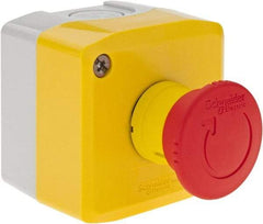 Square D - Extended Mushroom Head, Pushbutton Switch Only - Round, Red Pushbutton, Nonilluminated, Shock and Vibration Resistant - Exact Tool & Supply