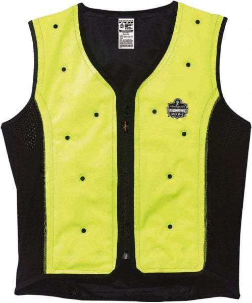 Ergodyne - Size M, Lime Cooling Vest - 38 to 41" Chest, Zipper Front, Polyester - Exact Tool & Supply
