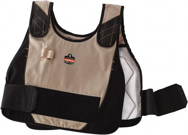 Ergodyne - Size S/M, Khaki Cooling Vest - 32 to 40" Chest, Hook & Loop Front, Cotton - Exact Tool & Supply