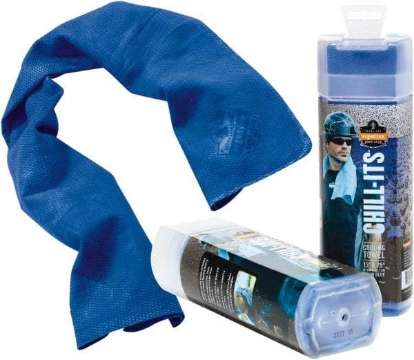 Ergodyne - Size 40", Cooling Towel - Blue Solid Pattern, Polyester - Exact Tool & Supply