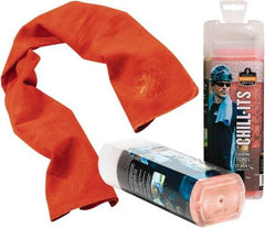 Ergodyne - Size 40", Cooling Towel - Orange Solid Pattern, Polyester - Exact Tool & Supply