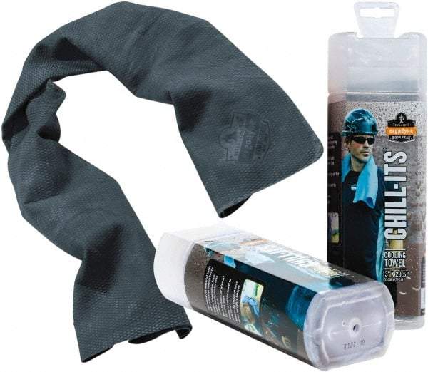Ergodyne - Size 40", Cooling Towel - Gray Solid Pattern, Polyester - Exact Tool & Supply