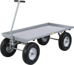 Little Giant - 3,000 Lb Capacity Steel Wagon Truck - Steel Deck, 36" OAW, 60" Platform Length x 18-1/2" Platform Height, Pneumatic Casters - Exact Tool & Supply