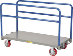 Little Giant - 3,600 Lb Capacity Steel Adjustable Sheet & Panel Truck - Steel Deck, 30" OAW, 48" Platform Length, Polyurethane Casters - Exact Tool & Supply