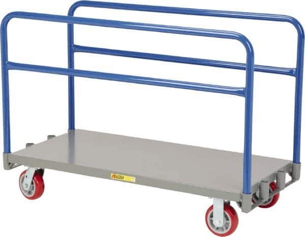 Little Giant - 3,600 Lb Capacity Steel Adjustable Sheet & Panel Truck - Steel Deck, 24" OAW, 36" Platform Length, Polyurethane Casters - Exact Tool & Supply