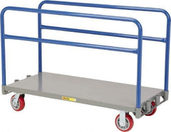 Little Giant - 3,600 Lb Capacity Steel Adjustable Sheet & Panel Truck - Steel Deck, 24" OAW, 36" Platform Length, Polyurethane Casters - Exact Tool & Supply