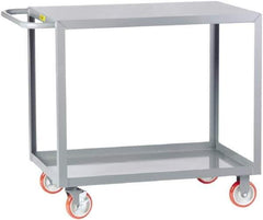 Little Giant - 1,200 Lb Capacity, 24" Wide x 36" Long x 35" High Service Cart - 2 Shelf, Steel, 2 Rigid/2 Swivel Casters - Exact Tool & Supply