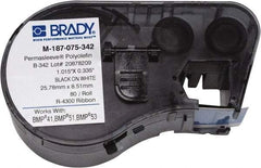 Brady - 3/4" Wide x 24" Long, White Heat Shrinkable Polyolefin Heat Shrink Tubing - For BMP41 Label Printer, BMP51 Label Printer, BMP53 Label Printer - Exact Tool & Supply