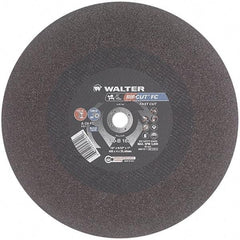WALTER Surface Technologies - 16" 24 Grit Aluminum Oxide Cutoff Wheel - 5/32" Thick, 1" Arbor, 3,800 Max RPM, Use with Stationary Tools - Exact Tool & Supply
