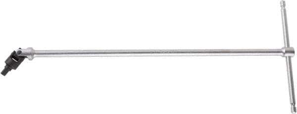 Beta - 7mm Hex, Sliding T-Handle, Swivel Hex Key - 16-3/4" OAL, Steel, Metric System of Measurement - Exact Tool & Supply