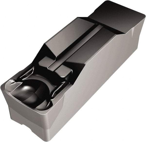 Sandvik Coromant - M1N123 GM Grade 1105, 11mm Cutting Width Carbide Grooving Insert - Neutral, 0.8mm Corner Radius, TiAlN2 Finish - Exact Tool & Supply