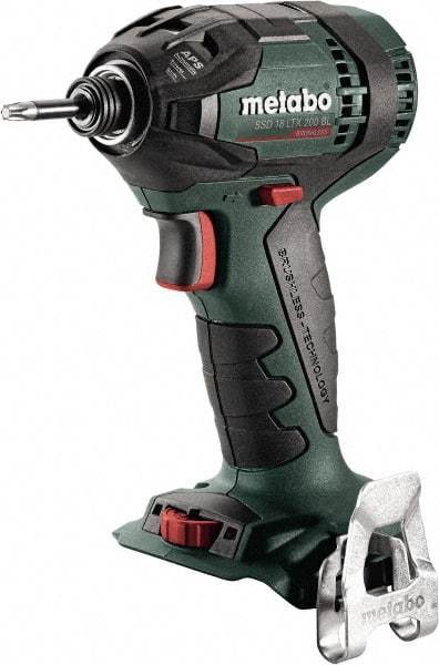 Metabo - 18 Volt, 1/4" Drive, 1,770 Ft/Lb Torque, Cordless Impact Driver - Pistol Grip Handle, 2900 RPM, Bare Tool - Exact Tool & Supply