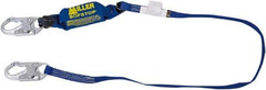 Miller - 6' Long, 310 Lb Capacity, 1 Leg Locking Snap Hook Harness Shock Absorbing Lanyard - 1-1/2" Diam, Nomex/Kevlar Webbing, Locking Snap Hook Anchorage Connection - Exact Tool & Supply
