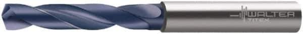 Walter-Titex - 4.65mm 140° Spiral Flute Solid Carbide Screw Machine Drill Bit - Tinal Finish, Right Hand Cut, 0.549" Flute Length, 3" OAL, Special Type Point, Straight Shank - Exact Tool & Supply