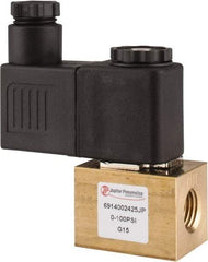 PRO-SOURCE - 1/4", 2/2 Way Square Body Stacking Solenoid Valve - 24 VDC, 0.18 CV Rate, 2.95" High x 2.64" Long - Exact Tool & Supply