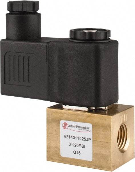 PRO-SOURCE - 1/4", 2/2 Way Square Body Stacking Solenoid Valve - 110 VAC, 0.18 CV Rate, 2.95" High x 2.64" Long - Exact Tool & Supply