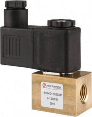 PRO-SOURCE - 1/4", 2/2 Way Square Body Stacking Solenoid Valve - 110 VAC, 0.18 CV Rate, 2.95" High x 2.64" Long - Exact Tool & Supply