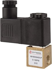 PRO-SOURCE - 1/8", 2/2 Way Square Body Stacking Solenoid Valve - 24 VDC, 0.1 CV Rate, 2.83" High x 2.3" Long - Exact Tool & Supply