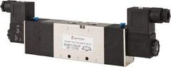 PRO-SOURCE - 3/8", 5/3 Way Double Stacking Solenoid Valve - 110 VAC, 1.73 CV Rate, 2.81" High x 9.8" Long - Exact Tool & Supply