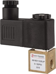 PRO-SOURCE - 1/8", 2/2 Way Square Body Stacking Solenoid Valve - 110 VAC, 0.1 CV Rate, 2.83" High x 2.3" Long - Exact Tool & Supply
