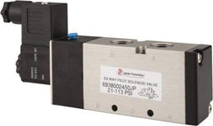 PRO-SOURCE - 3/8", 5/2 Way Single Stacking Solenoid Valve - 24 VDC, 1.9 CV Rate, 2.81" High x 6.22" Long - Exact Tool & Supply