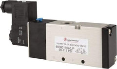 PRO-SOURCE - 3/8", 3/2 Way Single Stacking Solenoid Valve - 110 VAC, 1.38 CV Rate, 2.81" High x 6.22" Long - Exact Tool & Supply