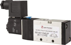 PRO-SOURCE - 1/4", 3/2 Way Single Stacking Solenoid Valve - 110 VAC, 0.98 CV Rate, 2.6" High x 5.12" Long - Exact Tool & Supply