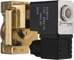 PRO-SOURCE - 3/8", 2/2 Way Stacking Solenoid Valve - 110 VAC, 4.5 CV Rate, 4.19" High x 2.83" Long - Exact Tool & Supply