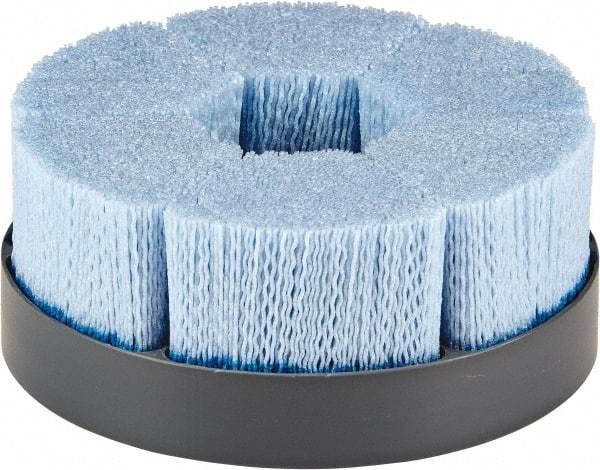 Tanis - 6" 80 Grit Ceramic Crimped Disc Brush - Shell Mill Holder Connector, 1-1/2" Trim Length, 1-1/4" Arbor Hole - Exact Tool & Supply