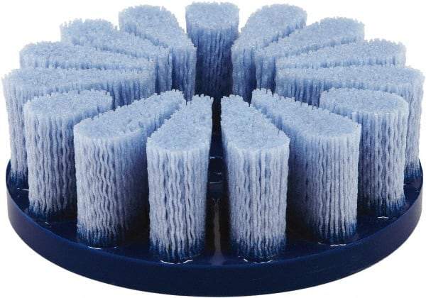 Tanis - 5" 80 Grit Ceramic Crimped Disc Brush - Drive Arbor Connector, 1-1/2" Trim Length, 7/8" Arbor Hole - Exact Tool & Supply