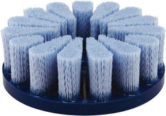 Tanis - 10" 220 Grit Ceramic Crimped Disc Brush - Drive Arbor Connector, 1-1/2" Trim Length, 7/8" Arbor Hole - Exact Tool & Supply