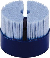 Tanis - 2" 80 Grit Ceramic Crimped Disc Brush - Drive Arbor Connector, 1-1/4" Trim Length, 3/8" Arbor Hole - Exact Tool & Supply