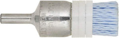 Tanis - 120 Grit, 1" Brush Diam, Crimped, End Brush - 1/4" Diam Steel Shank, 10,000 Max RPM - Exact Tool & Supply