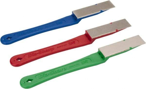 DMT - Extra Fine, Fine & Coarse, 7" Length of Cut, Single End Diamond Hone - 3/4" Wide x 0.38" High x 7" OAL - Exact Tool & Supply