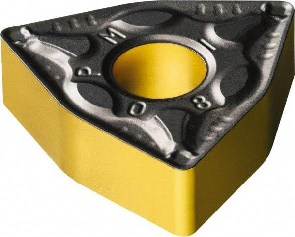 Sandvik Coromant - WNMG433 PM Grade 4325 Carbide Turning Insert - TiCN/AI2O3/TiN Finish, 80° Trigon, 1/2" Inscr Circle, 3/16" Thick, 3/64" Corner Radius - Exact Tool & Supply