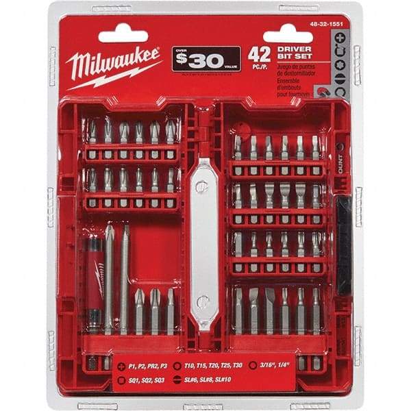 Milwaukee Tool - Power & Impact Screwdriver Bit Sets Point Type: Assorted Bit Type: Driver - Exact Tool & Supply
