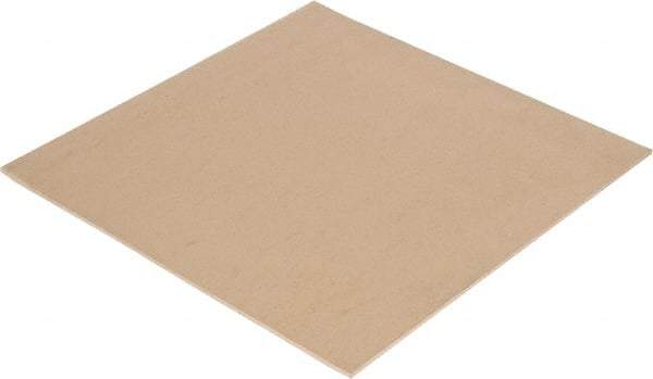 Made in USA - 12" Long, 12" Wide, Natural Gum Rubber Foam Sheet - 35 to 45 Durometer, Tan, -20 to 140°F, 3,000 psi Tensile Strength, Stock Length - Exact Tool & Supply